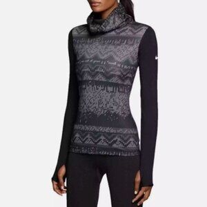NikePro Dri-Fit Hyperwarm Turtleneck Womens Long Sleeve Athletic Top Sz Large